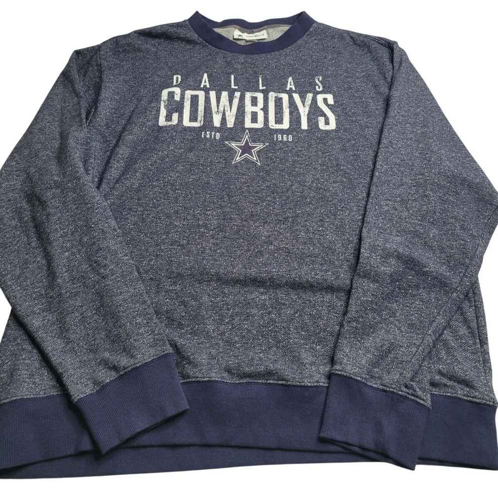 Dallas Cowboys Authentic Long Sleeve Crew Neck Sweatshirt Men's 2XL Blue‎ NFL